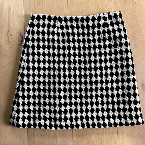 Trina Turk Harlequin Checkerboard Wool Mini Skirt - Size 8 - Picture 7 of 7